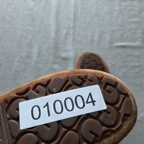 UGG Mocassin Shoes Womens 8 US Mandie Kiltie Chestnut Suede Shearling Slipper - Picture 11 of 11